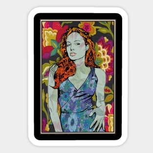 Hippie poster girl Sticker